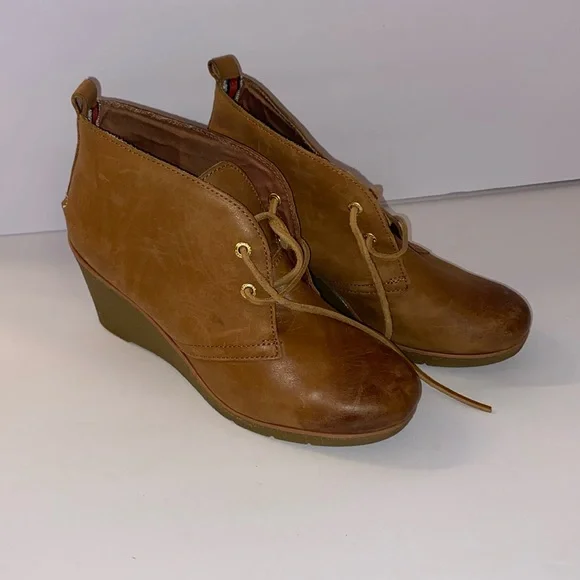 Sperry Leather Tie Wedges, Size 9 - Picture 1 of 8